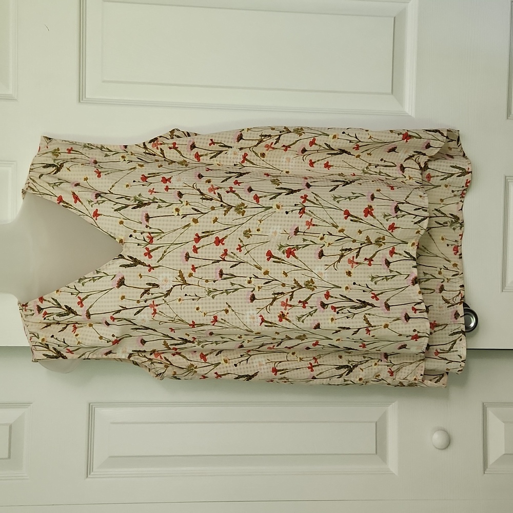 14th & Union Sleeveless, V-Neck, Floral Top, Size XL